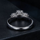 925 Sterling Silver Moissanite 6.5mm 1ct Ring, Size E for Women-1
