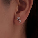925 Sterling Silver Earrings 0.9*1.3cm with White Gold Plating for Women-5