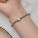 925 Sterling Silver Plated Platinum 17.0 Size Bracelet for Women-7