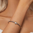 925 Sterling Silver White Gold Plated Bracelet 17.0 cm Inner Diameter 55mm for Women-6