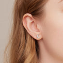925 Sterling Silver Earrings with Pavé Setting CZ, 0.8*0.6cm for Women-5