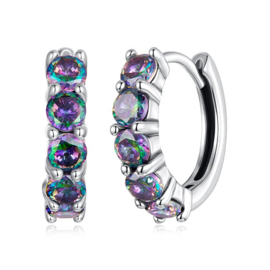 925 Sterling Silver Earrings with Pavé Setting CZ in Oxidized Finish for Women - 0
