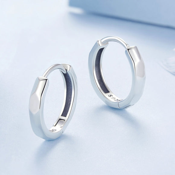 925 Sterling Silver Earrings 1.3*0.3cm for Women