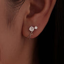 925 Sterling Silver White Gold Plated Pavé Setting CZ Earrings, 1.5cm for Women-6