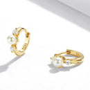 925 Sterling Silver Pavé CZ Gold Plated 1x0.5cm Earrings for Women-4