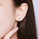 925 Sterling Silver Plated Platinum Earrings with Pavé Setting CZ for Women-6
