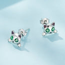 925 Sterling Silver Earrings with Enamel in Oxidized Finish-6