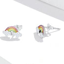 925 Sterling Silver Earrings with Enamel Process in Oxidized Silver for Women-3