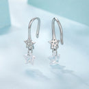 925 Sterling Silver Earrings with Pavé Setting CZ, White Gold Plating, 2.1*0.6cm, for Women-4