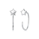 925 Sterling Silver Brass Earrings with White Gold Plating 1.4cm for Women-2