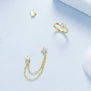 925 Sterling Silver Mini Stud Earrings with Gold Plating and CZ-5