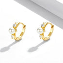 925 Sterling Silver Pavé CZ Gold Plated 1x0.5cm Earrings for Women-3