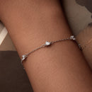 925 Sterling Silver Bracelet with Pavé Setting CZ and White Gold Plating-6
