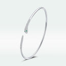 S925 Sterling Silver Bracelet with Pavé Setting CZ 6cm Diameter for Women-4