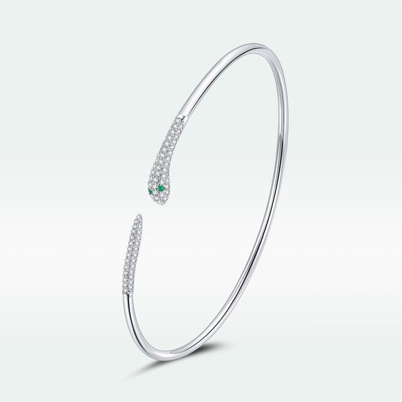S925 Sterling Silver Bracelet with Pavé Setting CZ 6cm Diameter for Women