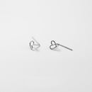 925 Sterling Silver Plated Platinum Earrings Love Size 0.4cm x 0.6cm for Women-4