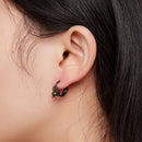 925 Sterling Silver Enamel Black Gold Earrings for Women-6