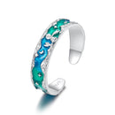 925 Sterling Silver Enamel White Gold Plated 5mm Ring-2