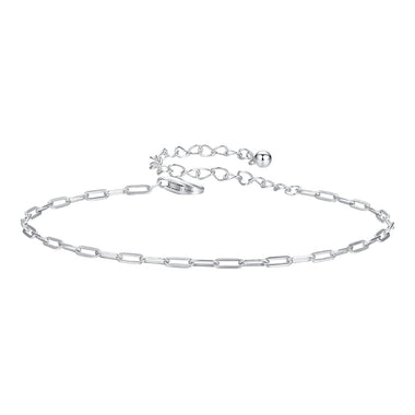 925 Sterling Silver Plated White Gold Adjustable Bracelet for Women
