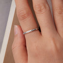 925 Sterling Silver Oxidized 0.18cm Wide Pavé Setting CZ Ring for Women - Size 6.0-4