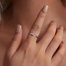 925 Sterling Silver Moissanite White Gold Plated Ring Size 6-7