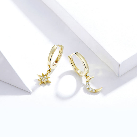 925 Sterling Silver and Gold Plated Pavé Setting CZ Earrings for Women
