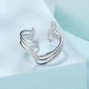 925 Sterling Silver Plated White Gold Adjustable Ring for Women-4