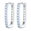 925 Sterling Silver Opal Earrings with Platinum Plating for Women-3