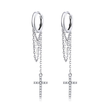 S925 Sterling Silver Plated Platinum Pavé Setting CZ Earrings for Women