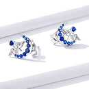 925 Sterling Silver Plated Platinum Pavé Setting CZ Earrings-5