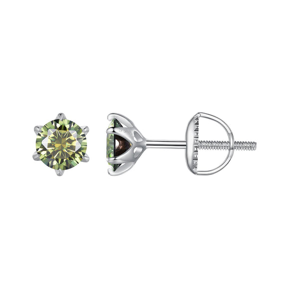 925 Sterling Silver Moissanite 1.00 Carat Earrings Size 7.0mm for Women
