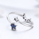925 Sterling Silver Adjustable Ring, 0.2cm Width, Size 1.1*0.7cm, Women-3