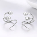 925 Sterling Silver Oxidized Earrings with Shell Pearl for Women-3