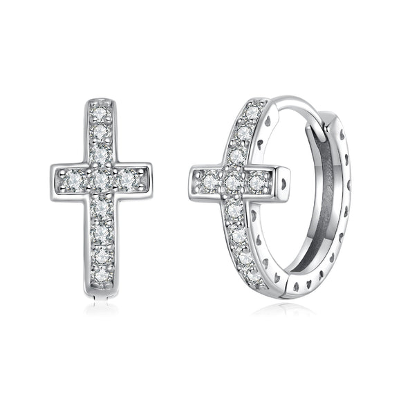 925 Sterling Silver Moissanite Earrings 1.3cm for Women