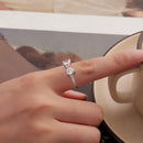 925 Sterling Silver White Gold Plated 1.2cm Pendant Ring Size 6 for Women-5