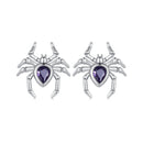925 Sterling Silver Earrings with Pavé Setting CZ, Size 13*12mm-2