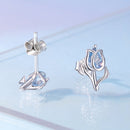 925 Sterling Silver Synthetic Spinel Earrings with Platinum Plating - 12x7mm-5