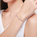 925 Sterling Silver Bracelet 22CM for Women-5