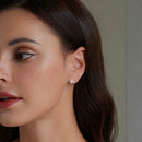 925 Sterling Silver Pavé Setting CZ Platinum Plated Earrings-7
