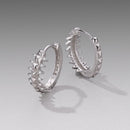 925 Sterling Silver White Gold Plated 1.6cm Pavé CZ Hoop Earrings for Women-3