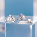 925 Sterling Silver Earrings with White Gold Plating and Shell Pearl-2