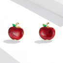925 Sterling Silver Enamel Plated Gold Earrings-2