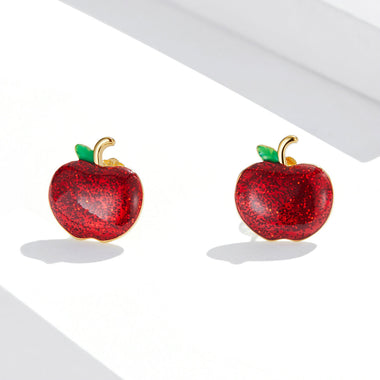 925 Sterling Silver Enamel Plated Gold Earrings - 0
