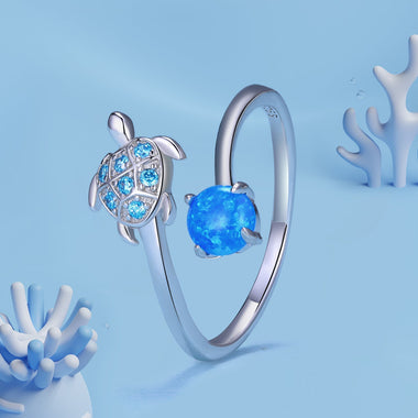 925 Sterling Silver Ring with Pavé Set CZ and Translucent Opal, 1.5mm Width for Women - 0