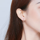 925 Sterling Silver Plated Platinum Earrings 3cm for Women-7