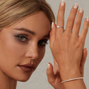 925 Sterling Silver Ring with Pavé Setting and White Shell-7