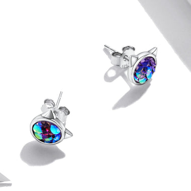 S925 Sterling Silver Resin Oxidized Silver Earrings - 0