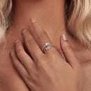 925 Sterling Silver Opal Nanometer Stone Platinum Plated Ring-6