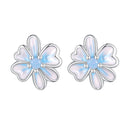 925 Sterling Silver Opal Nanometer Stone Enamel Earrings for Women-3