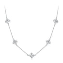 925 Sterling Silver + Moissanite Necklace with Plated White Gold - 40+5cm Length for Women-2